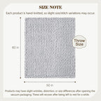 Carriediosa Chunky Knit Throw Blanket 50" X 60", 100% Hand Made Large Chenille Loop Yarn Soft Fluffy Throws for Couch Sofa Bed, Big Crochet Cozy Heavy Thick Cable Woven Blanket, Grey