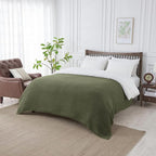 Douceur Olive Green Throw Blanket for Couch, Soft Chunky Cable Knit Throw Blanket, Classic Fisherman's Rib Stitch Pattern Throw for Living Room Gift, 50"X60"