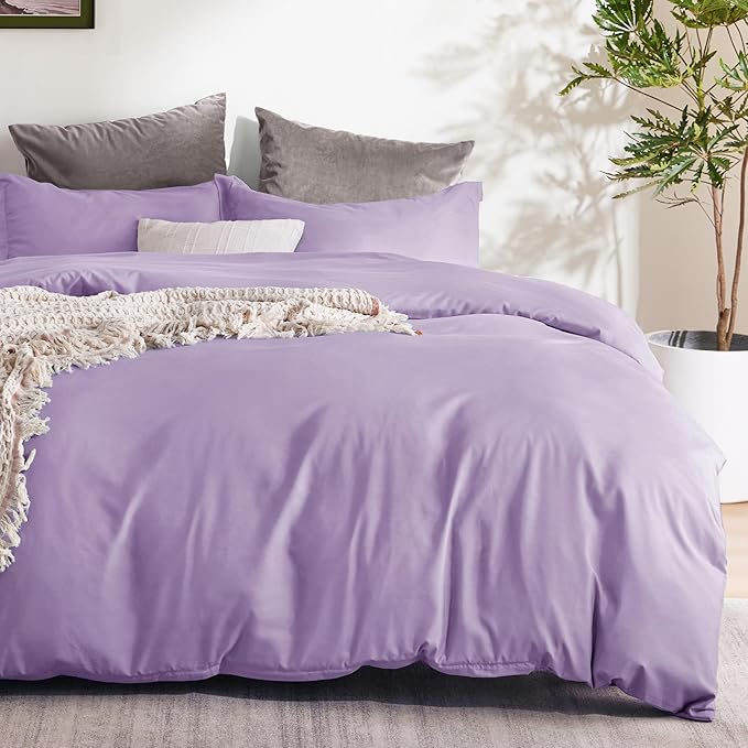 Bedsure Duvet Cover King Size - Soft Double Brushed Bedding Set for Kids & Adults, Zipper Closure, 3 Pieces, Includes 1 Duvet Cover (104"x90") & 2 Pillow Shams, NO Comforter, Orchid Bloom