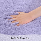 Lavender Runner Area Rugs for Bedroom Living Room, 2x6 Feet Fluffy Bedside Rugs, Soft Shaggy Carpet Rug for Kids Room Nursery, Purple Cute Rugs for Girls Boys Dorm Room Home Decor