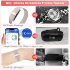 Sleep Tracker, Activity & Fitness Trackers | Health Smart Bracelet 24/7 Heart Rate | Step & Calorie Counter | IP68 Waterproof Smart Tracker, Valentine’s Day Gifts for Women, Family & Friends