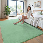 Keeko 4x6 Sage Green Area Rugs for Bedroom, Soft Modern Living Room Rug Indoor Non Slip Low Pile Washable Rug Fluffy Fuzzy Memory Foam Carpets Throw Rugs for Kids Nursery Classroom Dorm Room Decor