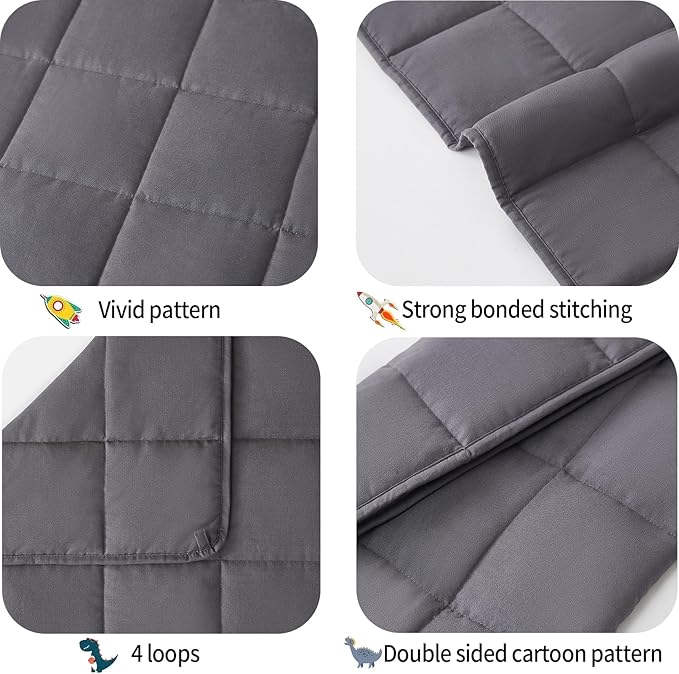 HOSUKKO Weighted Blanket - 3 lbs Grey Heavy Blanket - Breathable Blanket(36 * 48 inches, 3 lbs)