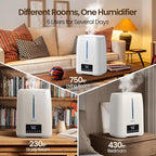 6L Top Fill Ultrasonic Humidifier - Cool and Warm Mist for Bedroom, Baby, Large Rooms & Plants, Smart Humidity Control, Aroma Diffuser, Night Light, 12H Timer, Quiet