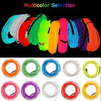 JIGUOOR USB Rechargeable EL Wire 32.8ft/10m (5mx2) Bright Neon Light Strip 360° Illumination Neon Tube Rope Lights for DIY, Festival, Party Decoration, Halloween, Chrismas (32.8ft/10M, Purple)