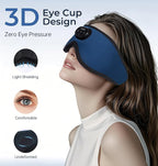 LC-dolida 5.4 Bluetooth Sleep Mask with White Noise,Sleep Headphones,Bluetooth Wireless Music Eye Mask, Ideal for Travel, Night Work, Side Sleeping and Office Use for Both Men and Women(Dusty Cyan)