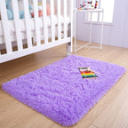 Noahas Fluffy Purple Rugs for Bedroom Girls,Door Mat Indoor Entrance,2x3 Shaggy Small Non-Slip Entryway Entry Area Rugs,Soft Plush Bedside Throw Kids Carpet Home Decor