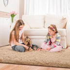 Jelymark Super Soft Shaggy Rug for Bedroom, 2x6 Feet Fluffy Carpet for Living Room, Fuzzy Indoor Plush Area Rug for Home Decor, Furry Floor Rugs for Dorm, Kids Nursery Rug for Girls, Beige