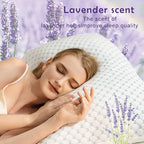 Premium Adjustable Shredded Memory Foam Pillow - Suitable for Side, Back, and Stomach Sleepers, with Cooling Fiber Machine Washable Cover (Standard-2PCS-Lavender)