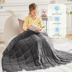 HOSUKKO Weighted Blanket - 3 lbs Grey Thciken Heavy Blanket - Small Size Breathable Blanket(36 * 48 inches, 3 lbs)