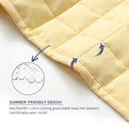 YnM 15lbs Weighted Blanket for Adults, Heavy Bed Throw Blanket with Cooling Glass Beads for All Season Use, Ideal for ~110lbs (48x72 Inches, Twin/Full, Pastel Yellow)