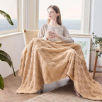 NEWCOSPLAY Super Soft Queen Blanket Brown Premium Silky Flannel Fleece 3D Checkered Lightweight Bed Blanket All Season Use (Brown Checkered, Queen(90"x90"))