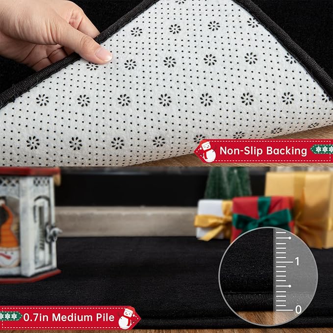 Przemy Washable Black Rugs for Living Room Bedroom, 5x7 Feet Super Soft Memory Foam Rug Indoor Carpet for Kids Room Boys Girls Dorm Bedside Nursery Decor Mat