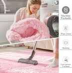 OLANLY 2x5 Machine Washable Runner Rugs for Hallway, Soft Fluffy Shaggy Bedside Rugs for Bedroom, Living Room, Indoor Floor Carpet for Kids Girls and Boys, Nursery Rooms, Home Decor Aesthetic, Pink
