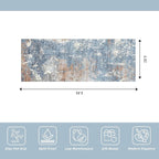 2x5 Washable Kitchen Rug Runner – Non-Slip Abstract Modern Neutral Small Rug for Bathroom, Hallway, Bedroom, Laundry Room, Entryway – Soft Low-Pile Thin with Rubber Backing (Blue Rust, 2x5)