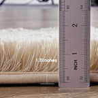 KING DARE 2x6 Runner Rug for Bedroom, Fluffy Shaggy Beige Rugs for Dorm, Fuzzy Shag Non-Slip Washable Soft Plush Carpet for Bedside Girls Boys Kids Room Decor