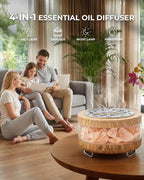Essential Oil Diffuser with Himalayan Salt Lamp, 350ml Ultrasonic Aromatherapy Humidifier, 7 Colors LED Light, Timer & Auto Shut-Off for Home Bedroom Office Spa Yoga
