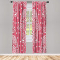 Lunarable Hamsa Window Curtains, Egyptian Boho Hand Shape Pattern Eye Design Bridal Night Inspired Art, Lightweight Decorative 2-Panel Set & Rod Pocket, Pair of - 28" x 63", Pastel Pink