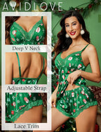 Avidlove Satin Pajamas Set Womens Lace Sleepwear Sexy Lingerie Cami Shorts Set S-XXL
