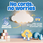 Tip perk 2 Pack Cloud Light - Floating Cloud Wall Lamp for Nursery | Cute Floating Lamp for Kids Bedroom | Battery-Operated Hanging Night Lights for Bedroom/Baby Nursery