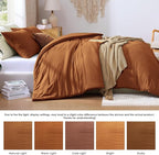 WRENSONGE Twin/Twin XL Comforter Set - 2 Pieces Prewashed Burnt Orange Comforter Soft Lightweight for All Seasons, Fluffy Down Alternative Twin XL Comforter with 1 Pillow Sham
