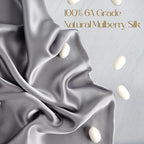 ZIMASILK 100% Pure Mulberry Silk Pillowcase for Hair and Skin Health,Soft and Smooth,Both Sides Premium Grade 6A Silk,600 Thread Count,with Hidden Zipper,1pc (King 20''x36'',Silver Grey)