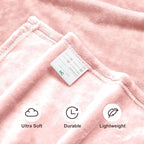 DREAMNINE Pack of 21 Fuzzy Soft Fleece Throw Blanket for Couch Sofa 50" x 60", Decorative Solid Lightweight Velvet Blankets for Chair, Cozy Accent Shaggy Plush Flannel Blanket for Bedroom, Pink
