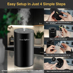 Waterless Essential Oil Diffuser Starter Kit - No Water Needed, Battery Operated Mini Scent Air Machine, Included 3x20ML Essential Oils, Portable Aromatherapy Diffuser for Home & Car, Black, 2Pack