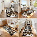 Country Long Hallway Cow Print Rug,3.3x10ft,Faux Cowhide Animal Print Southwestern Runner Rug,Western Aztec Tribal Decor Rustic Runner Rugs, Non-Slip Washable Floor Mat for Kitchen Bedroom