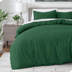 Bare Home Bedding Duvet Cover Full Size - Premium 1800 Super Soft Collection - Lightweight, Cooling - Soft Breathable Bedding Duvet Cover (Full, Forest Green)