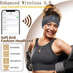 Bluetooth Headphones, Sleep Headphones Headband Wireless for Sleeping Side Sleepers - Adjustable Sleep Headphone, and Bluetooth Headbands for Women Men(Grey)