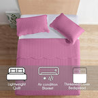 IR Imperial Rooms King Quilt Bedding Set Size (106" x 96") + 2 Pillow Shams (20" x 36"+ 2") - 3 Pcs All Season Lightweight Reversible Microfiber Coverlet Embossed Quilt Bedspread (Purple)
