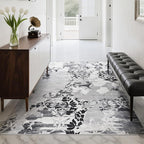 CRYPTOLITE Abstract Area Rug Washable Rug with Non-Slip Backing Low Pile Area Rugs for Living Room, Bedroom, Dining Room,4x6, Grey