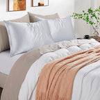 Satin Pillowcases with Zipper （20x36）,King Size Pillowcases Set of 2,Light Gray Silk Pillowcase for Hair and Skin