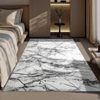 CRYPTOLITE Abstract Area Rug Washable Rug with Non-Slip Backing Low Pile Area Rugs for Living Room, Bedroom, Dining Room,4x6, Silver&Grey