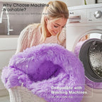 OLANLY Purple Round Rugs for Bedroom - Machine Washable, 5 ft Circle Area Rugs for Living Room, Soft and Fluffy Shaggy Carpet for Teen Girls and Boys, Nursery Rooms, Dorms, Home Decor Aesthetic