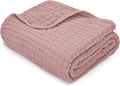 Comfy Cubs Muslin Baby Blanket - Soft, Lightweight, 6-Layer Cotton Swaddle Blankets for Newborns, Infants & Toddlers - 40" x 40" Large, Breathable & Versatile for Sleeping & Tummy Time - Mauve