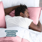 Bare Home Bedding Duvet Cover Queen Size - Premium 1800 Super Soft Collection - Lightweight, Cooling - Soft Breathable Bedding Duvet Cover (Queen, Light Pink)