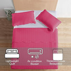 IR Imperial Rooms 8 Pack Quilt King Size Bedding (106" x 96") - Bulk Wholesale for Hotels, Guest Bedroom & Airbnbs - Lightweight Microfiber Reversible Embossed Quilts Bedspread (Pink)