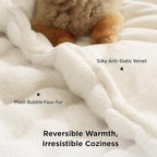 Bedsure GentleSoft Fluffy Fuzzy Twin Blanket, Soft Cozy Fleece Faux Fur Blanket for Twin Size Bed, Cream Decorations Minky Velvet Couch Cover, Thick Warm Plush Women Men Birthday Gifts, 870GSM, Cream
