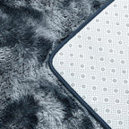 Deerhoo Shag Area Rug, 4 X 6 Tie-Dyed Plush Fuzzy Rugs for Living Room, Ultra Soft Fluffy Furry Rug for Bedroom, Indoor Carpet Nursery Rugs for Kids Room Home Decor, Blue and Grey
