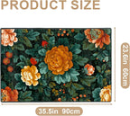 Vintage Floral Spring Area Rug 2x3 ft Entry Rug Washable Boho Rugs Non Slip Low Pile Vintage Floral Door Mat Small Carpet for Bedroom, Bedside, Kids Room, Office, Dining Room