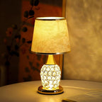 WSYEAR Crystal Table Lamp, Modern Lamp with Rose Flower Shade, LED Night Light with On/Off Switch Crystal Lamp for Living Room, Girl Bedroom, Dresser, Office