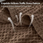 PHF Ultra Soft Waffle Weave Blanket Twin Size 66"x 90"- Washed Lightweight Breathable Cozy Woven Blanket for Bed - Aesthetic Decor for Couch Bedding Sofa Home Car - Chocolate