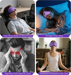 Sleep Mask Headphones Bluetooth 5.4 with 3D Removable Hot & Cold Compress, TOPOINT Weighted Eye Mask Blackout Soft, Cooling Breathable for Women Men Deep Sleep Relax Tired Eyes Migraine Office Travel