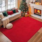 Andecor Shag Area Rug Fluffy Carpets, 5x7 Red Washable Living Room Bedroom Rugs, Soft Fuzzy Indoor Rugs for Dorm Boys Girls Kids Room Nursery Home Decorations