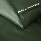 HIG 3pc Green Comforter Set Full SizeDuvet Insert, Reversible, All Season, Box Stitched, with Corner Tabs, Soft, Fluffy