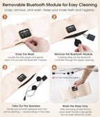 MUSICOZY 3D Silk Bluetooth Sleep Mask Headphones, Mulberry Silk Eye Mask with Ultra-Thin Wireless Speakers, Bluetooth 5.4 Sleeping Headphones for Side Sleepers, Music Sleep Mask Gifts for Men Women