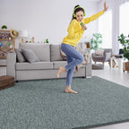 Keeko 5x8 Area Rugs for Living Room, Soft Modern Memory Foam Bedroom Rug Washable Indoor Rug Low Pile Minimalist Non-Slip Carpet Big Rugs for Kids Nursery Room Home Decor Grey and Green