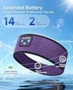 Perytong Sleep Headphones Bluetooth Headband Earphones, Wireless Sleeping Headphones Headband for Sleeping, Sports, Gifts, Workout, Jogging, Yoga, Insomnia, Air Travel, Meditation
